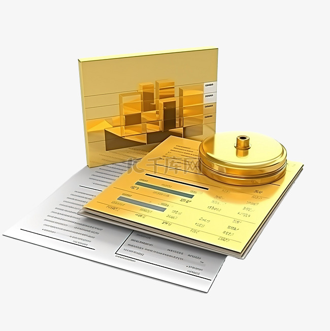 3D插画黄金分析图文聊天文档