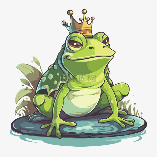 王储青蛙剪贴画 向量
