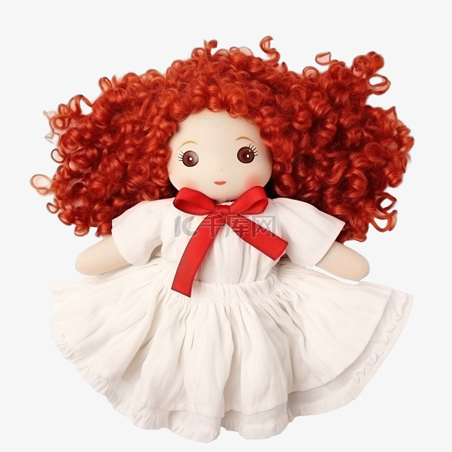 像雪天使一样可爱的卷发红发布娃