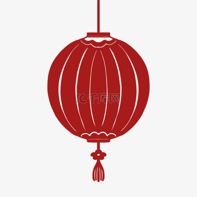 红灯笼中国风格红色剪纸灯笼