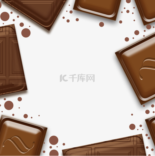 巧克力甜品褐色边框