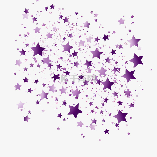 紫罗兰色星星五彩纸屑紫色星星闪