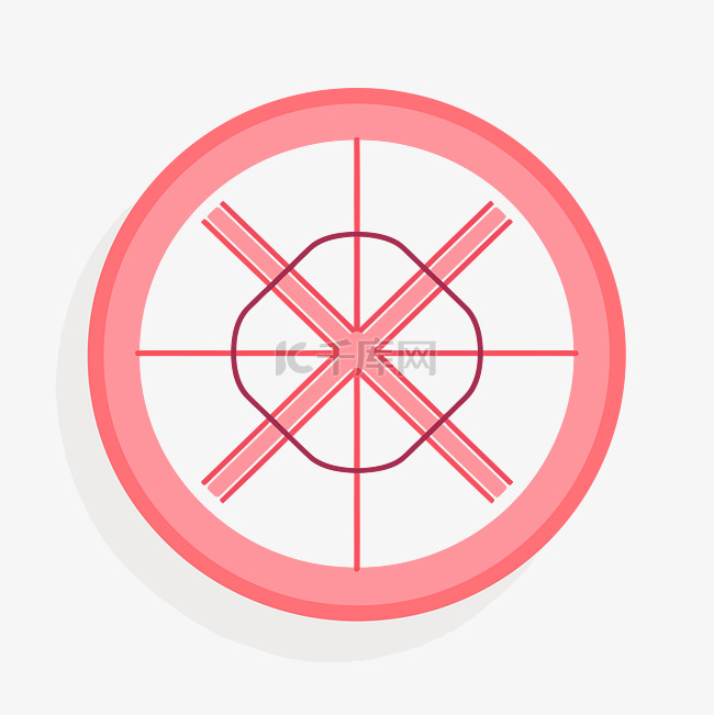 白色背景上粉红色圆圈形状的目标