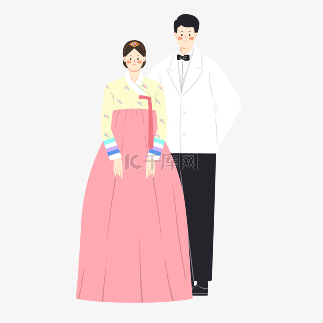 穿朝鲜服服装的夫妻