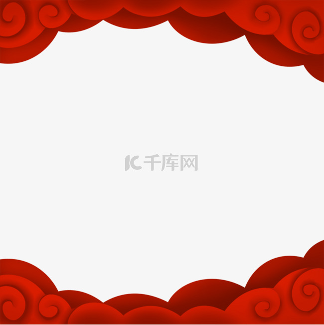 春节兔年中国新年红色剪纸祥云舞