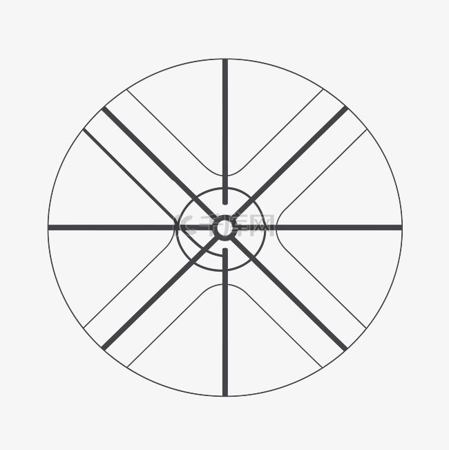 铸铁件的轮子示意图 向量