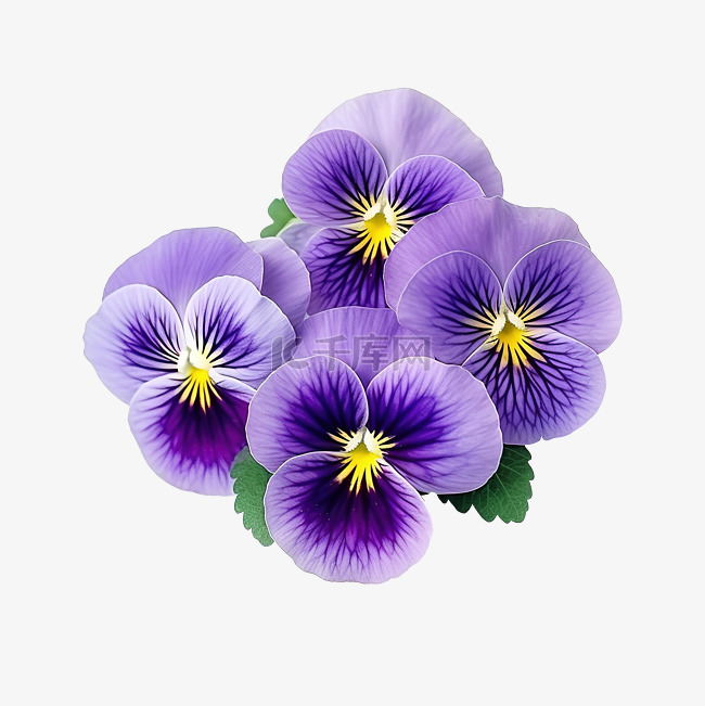 紫色花三色堇中提琴花朵通常有两