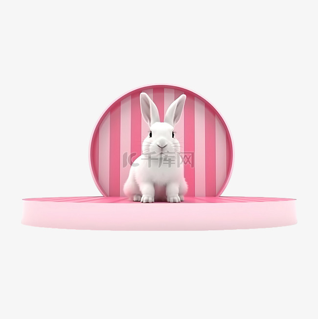 白色和粉色兔子舞台产品展示 3