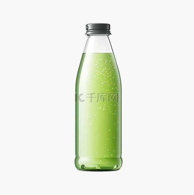 绿色苏打水瓶样机