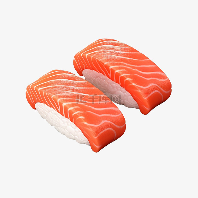 日本物品寿司三文鱼插图 3d
