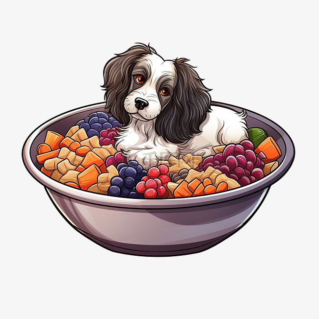 宠物食品碗插画