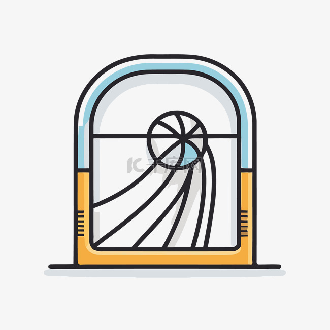 篮球投篮窗口线插图抽象排版 向