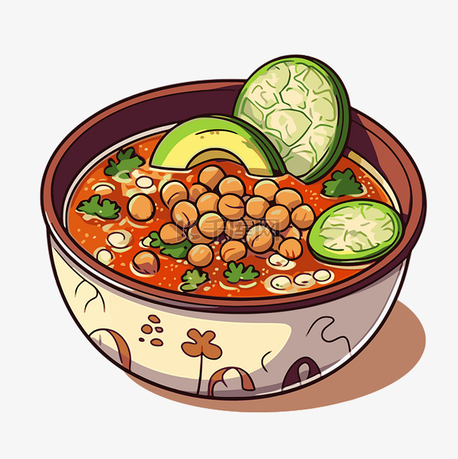 pozole 剪贴画碗辣椒和鹰