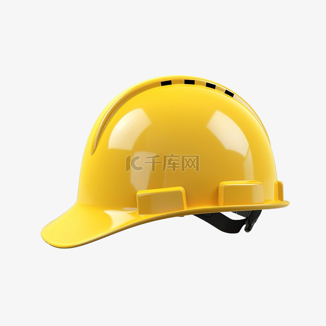 3d 渲染黄色安全帽安全头盔隔