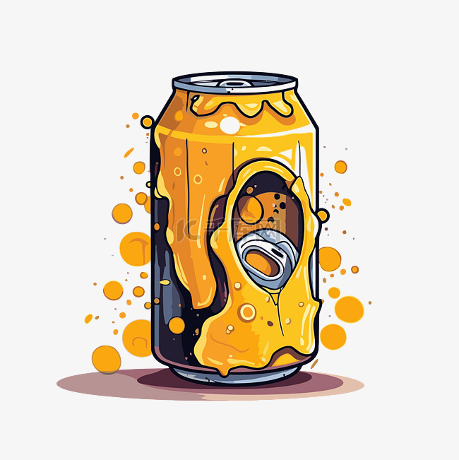 啤酒罐剪贴画 啤酒罐上面有黄色