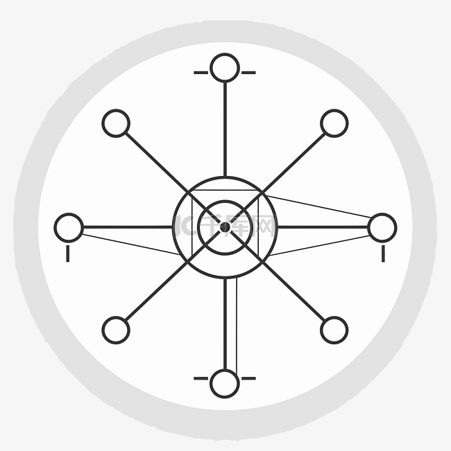 网络图标白色和黑色圆圈的符号，