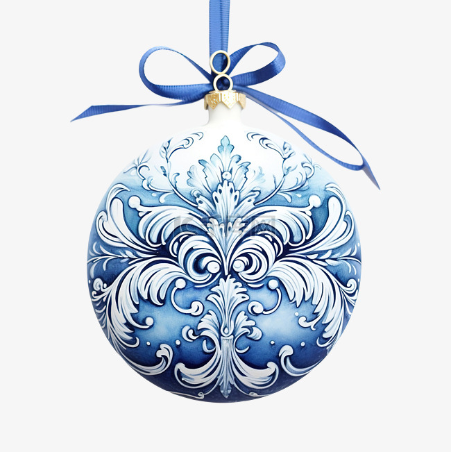 蓝色圣诞假期装饰品绘图标签
