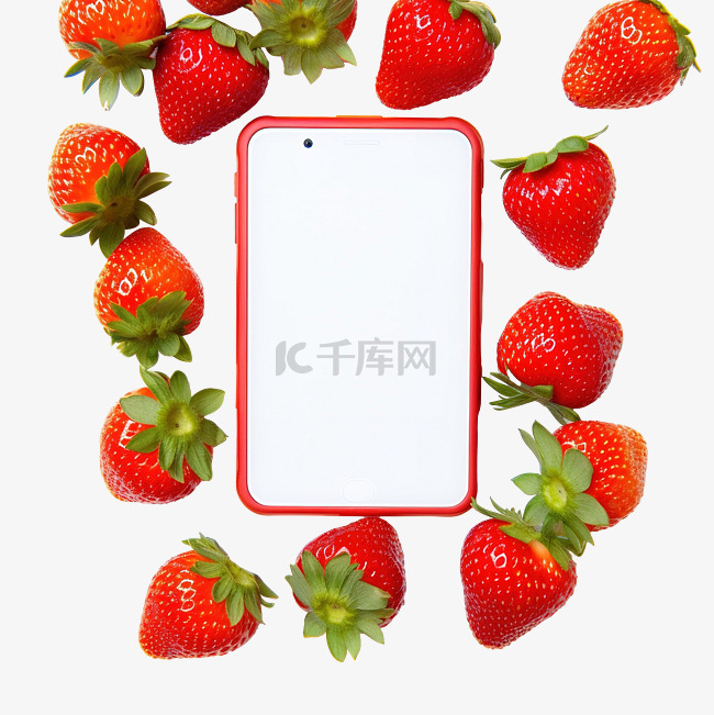 多彩草莓背景和手机壁纸