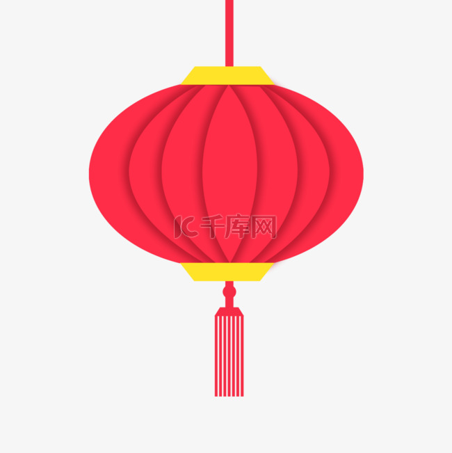 灯笼中国风格红色剪纸新春快乐