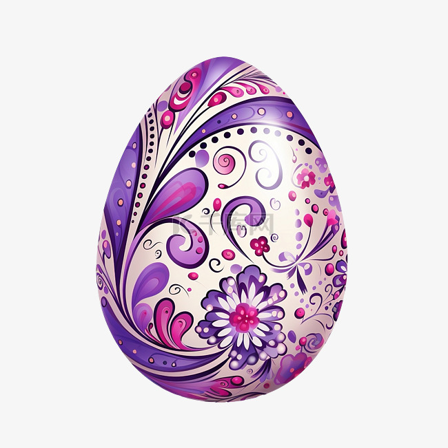 png复活节彩蛋上的紫色和粉红