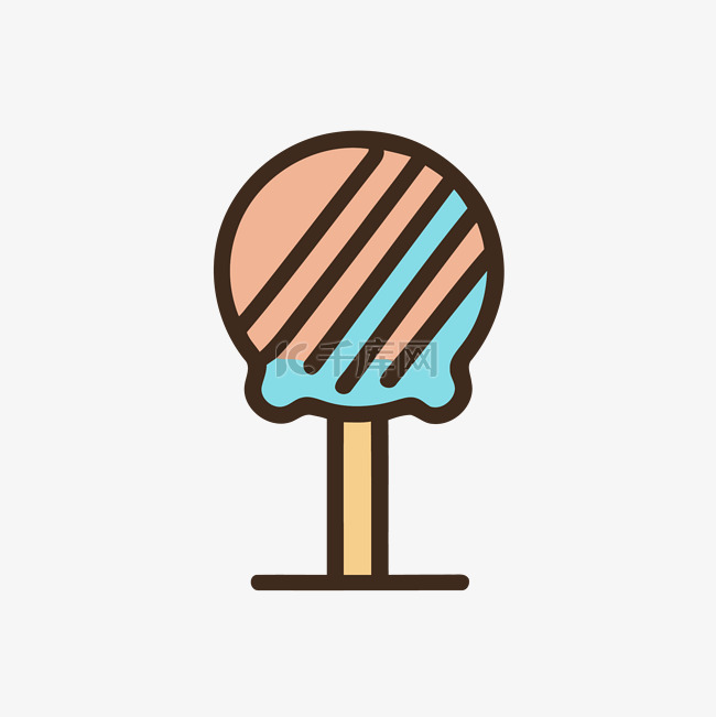 有纹理的冰淇淋棒棒糖标志，上面