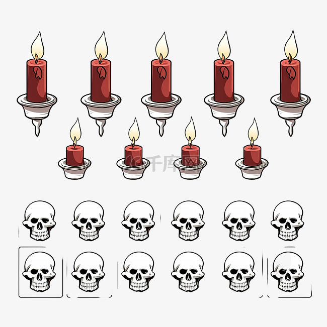有多少个头骨与蜡烛