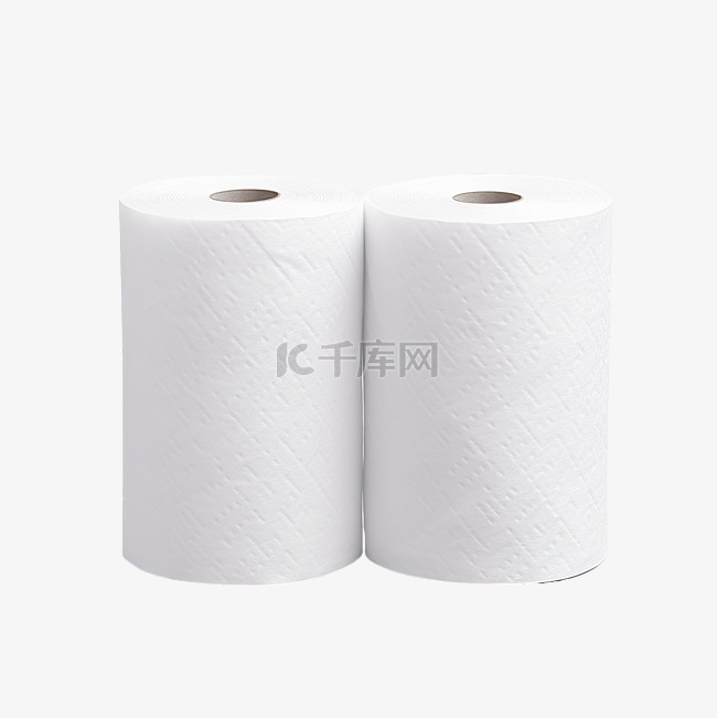 两卷白色薄纸或餐巾纸，用于厕所