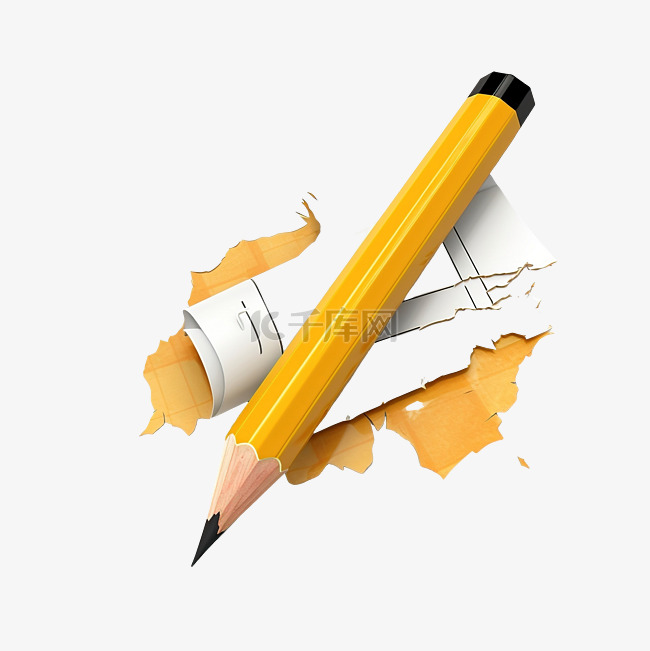 一支折断的铅笔和笔记的插图