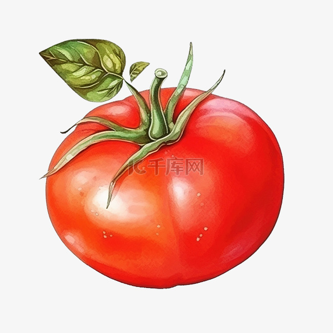 感恩节装饰元素的红番茄水彩风格