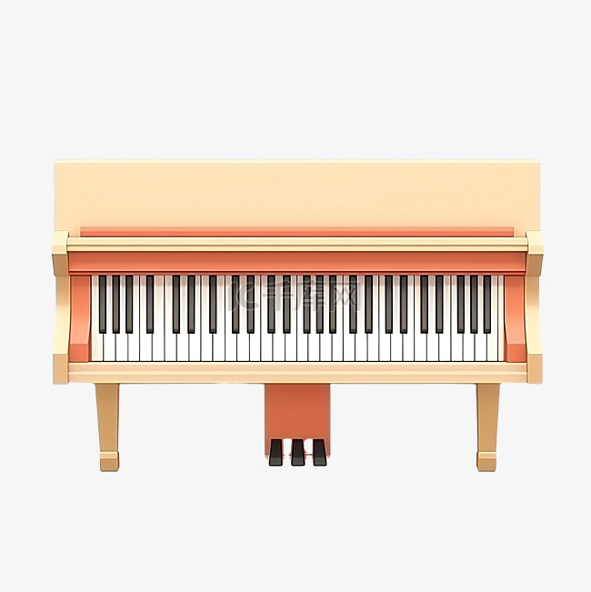 钢琴从顶视图插图以最小的风格