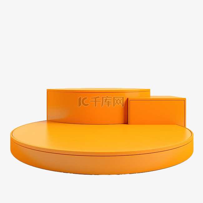 橙色空舞台产品展示 3d 渲染