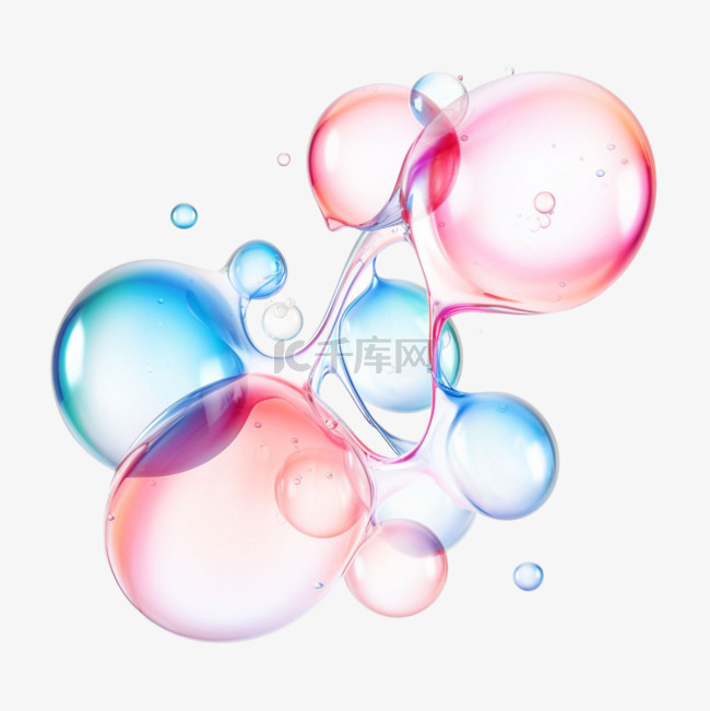 图形彩色水泡元素立体免抠图案