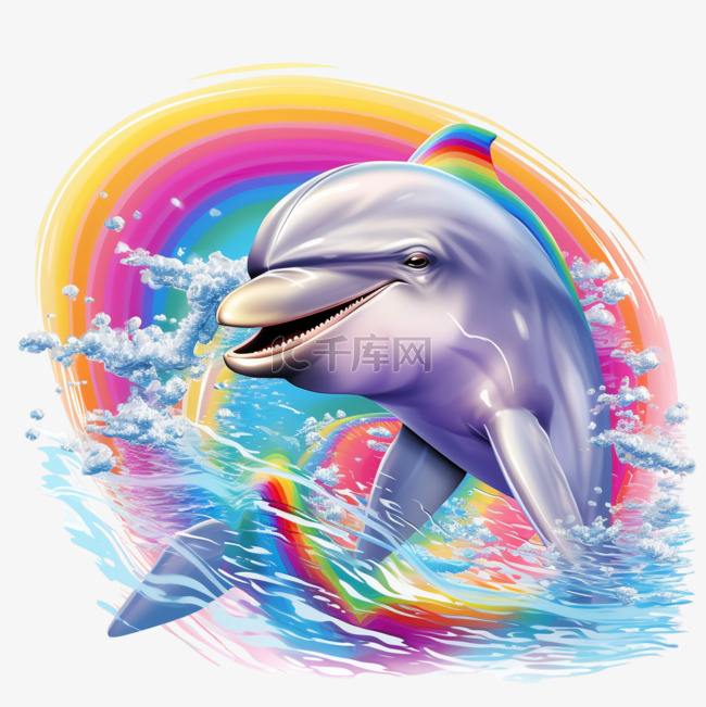 素材可爱海豚元素立体免抠图案