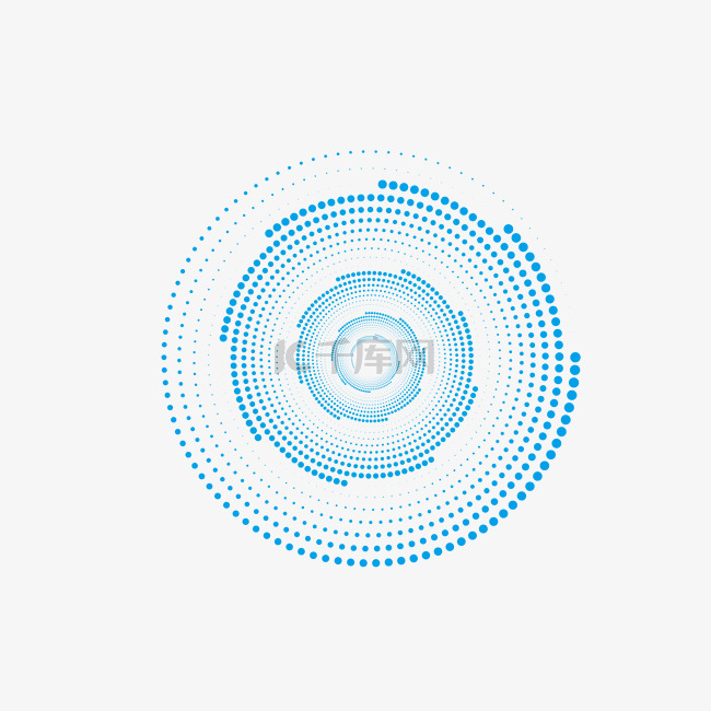 浅蓝色渐变科技粒子螺旋旋转圆环