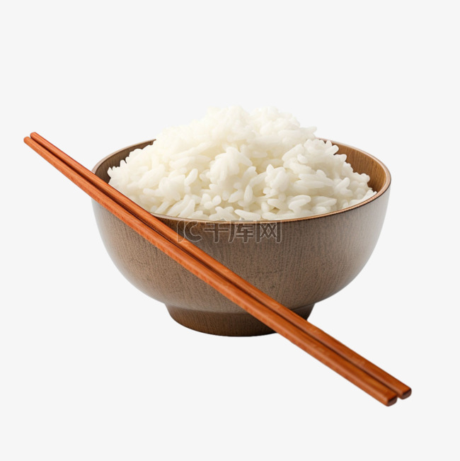 简洁美味米饭元素立体免抠图案