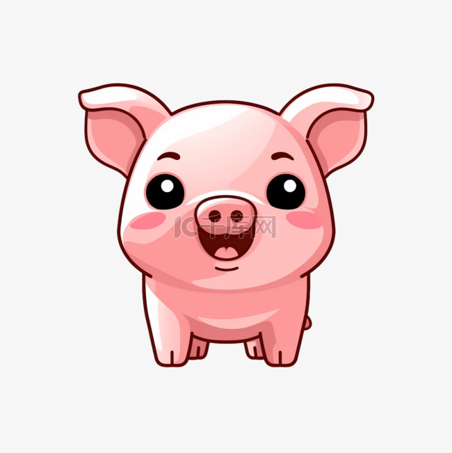 粉色小猪元素立体免抠图案纹理