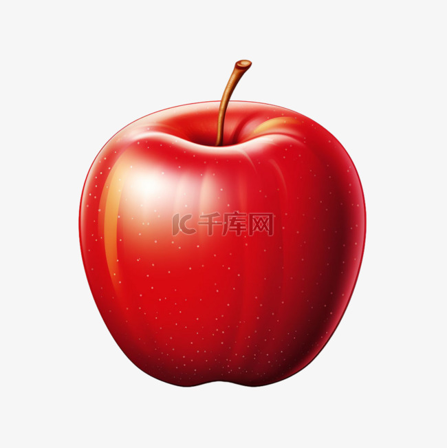 苹果红色元素立体免抠图案纹理