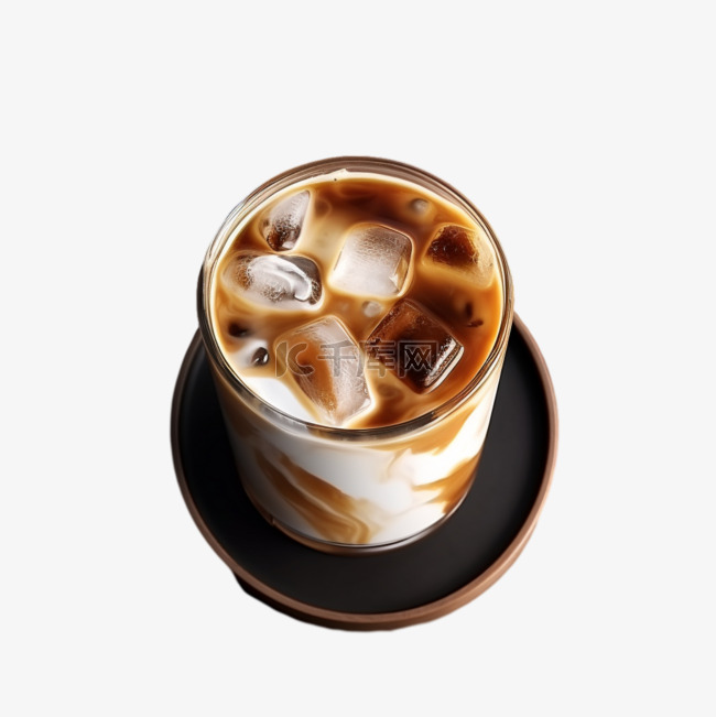 咖啡牛奶元素立体免抠图案装饰