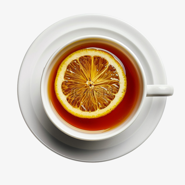 柠檬红茶元素立体免抠图案特色