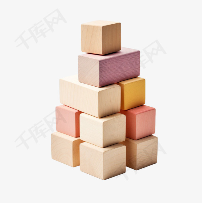 方块积木元素立体免抠图案