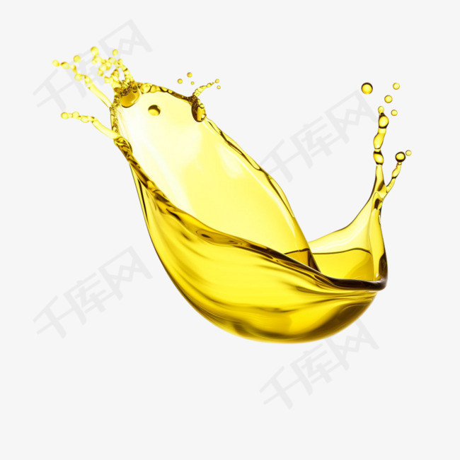 橄榄油流动元素立体免抠图案