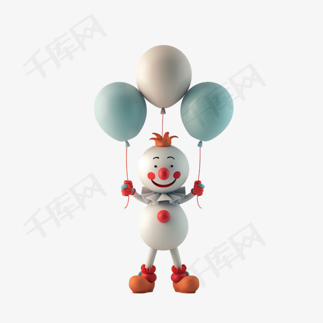 可爱3d立体C4D愚人节小丑设计
