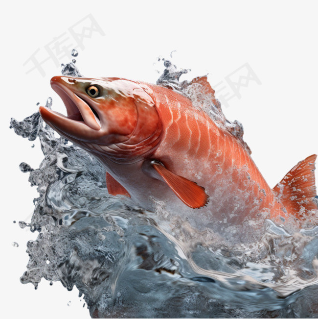 鱼鱼肉元素立体免抠图案