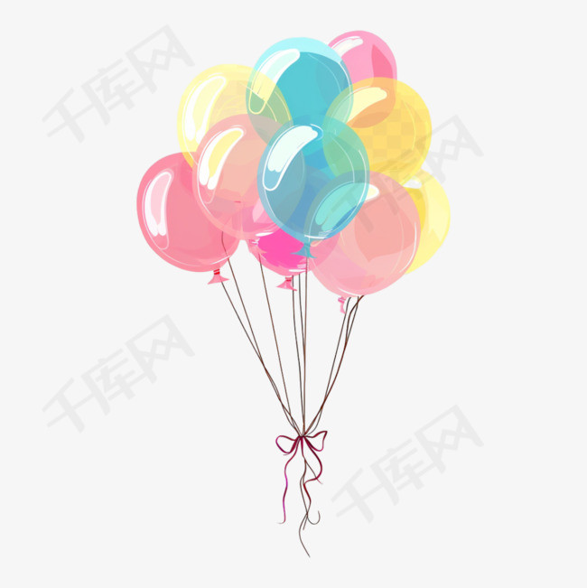 彩色气球愚人节插画元素