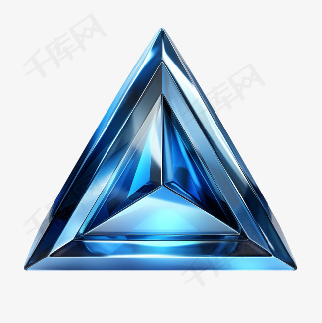 深蓝三角形元素立体免抠图案