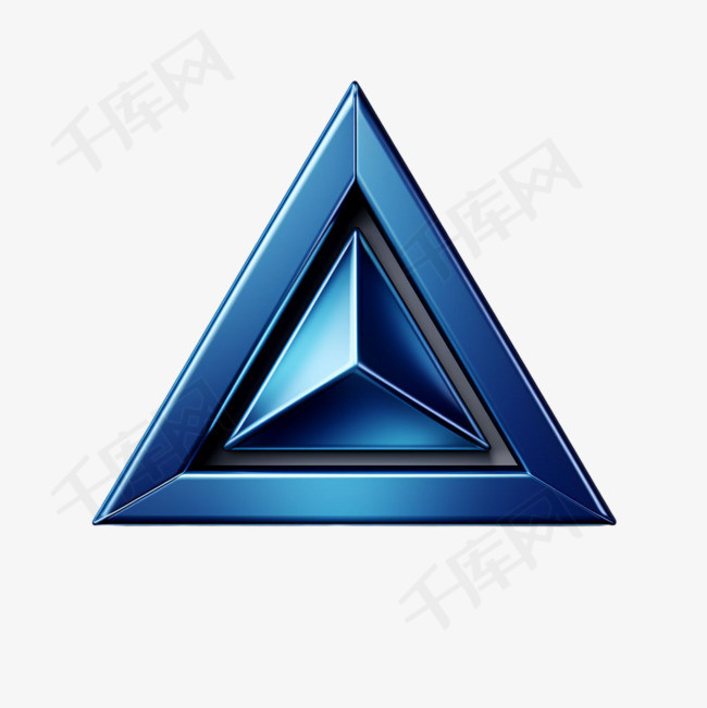 深蓝三角形元素立体免抠图案
