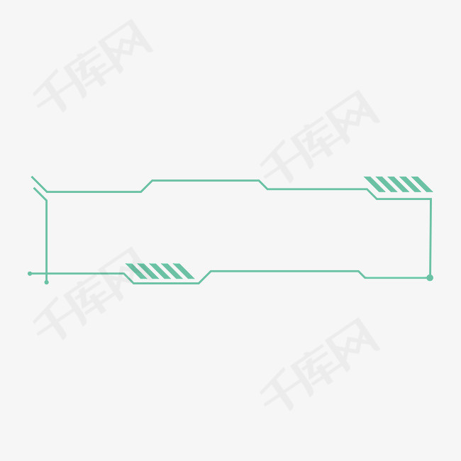 简约绿色科技线条标题栏png图片