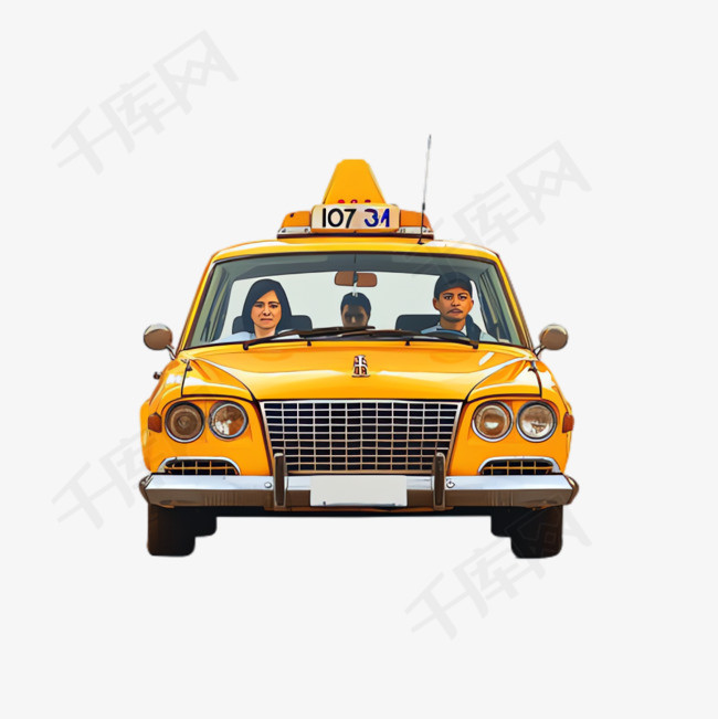 出租车驾驶元素立体免抠图案