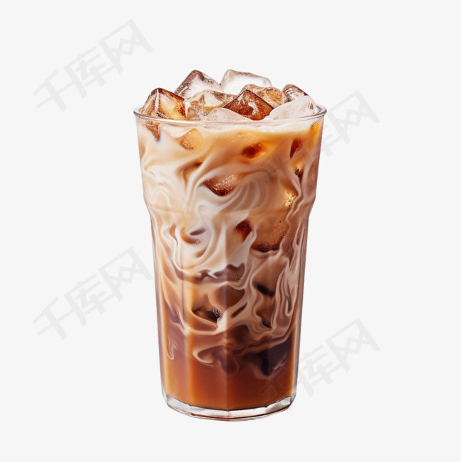 咖啡冰块元素立体免抠图案