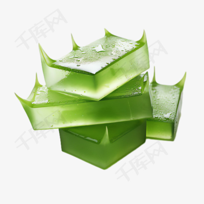 绿色芦荟胶元素立体免抠图案